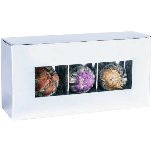 Kvitnúca krabička na čokoládu 3 ks - strieborná. / ks.