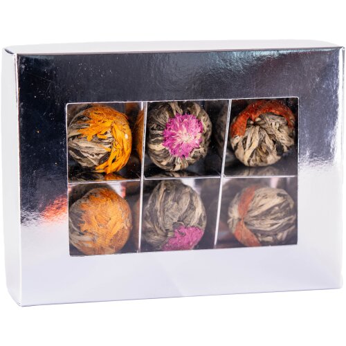 Kvitnúca krabička na čokoládu 6 ks - strieborná. / ks.