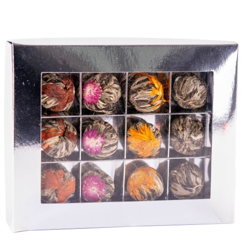 Kvitnúca krabička na čokoládu 12 ks - strieborná. / ks.